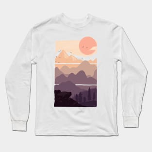 Mountain in sunny day Long Sleeve T-Shirt